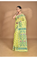 Morchari Pure Cotton Dhakai Jamdani Handloom Saree-Yellow