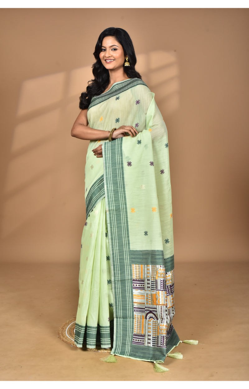 Morchari Women Desgin Chanderi Silk Saree-Green