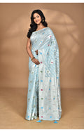 Morchari Women Desgin Chanderi Silk Saree-Blue