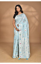 Morchari Women Desgin Chanderi Silk Saree-Blue