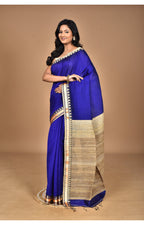 Morchari Pure Cotton Dhakai Jamdani Handloom Saree-Blue