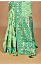 Morchari Women Desgin Kashmiri Silk Linen Saree-Green