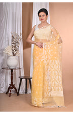 Morchari Heavy Jamdani Saree-Yellow