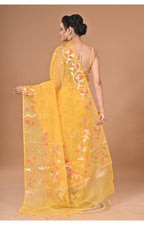 Morchari Heavy Jamdani Silk Orzanga Saree-Yellow