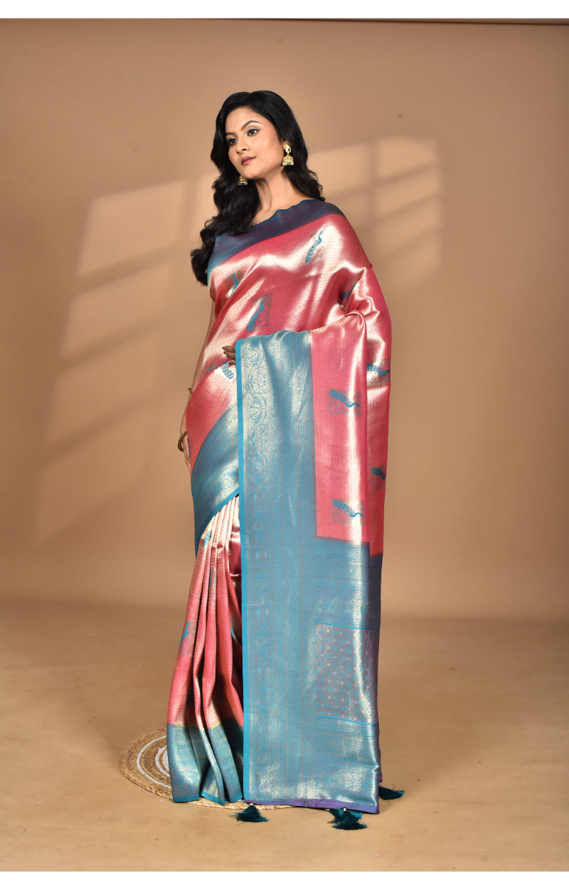 Morchari Women Desgin Banarasi Silk Saree-Pink