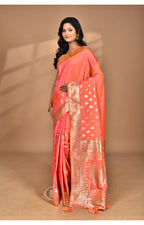 Morchari Heavy Kolhapuri Stone Work Saree-Peach