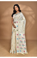 Morchari Women Desgin Chanderi Silk Saree-Cream
