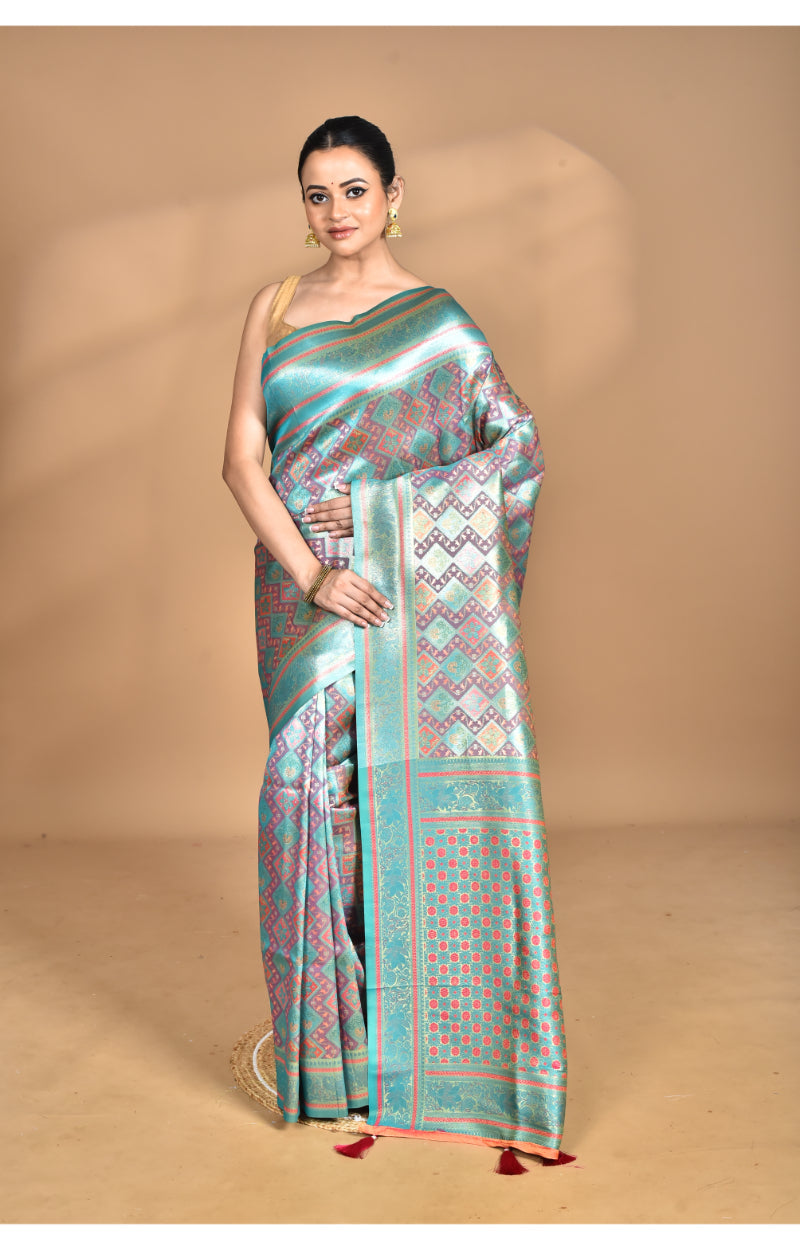 Morchari Rajputana Kanjiviram Silk Saree-Pink