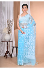 Morchari Heavy Jamdani Saree-Blue