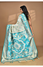 Morchari Women Desgin Two Dai Linen Saree-Multi
