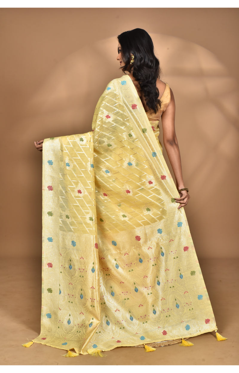 Morchari Women Desgin Chanderi Silk Saree-Yellow
