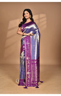Morchari Women Desgin Two Dai Silk Saree-Purple
