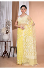 Morchari Heavy Jamdani Saree-Yellow