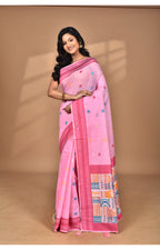 Morchari Women Desgin Chanderi Silk Saree-Pink