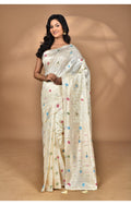 Morchari Women Desgin Chanderi Silk Saree-Cream