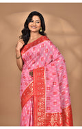 Morchari Women Desgin Kashmiri Silk Linen Saree-Pink