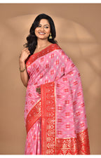 Morchari Women Desgin Kashmiri Silk Linen Saree-Pink