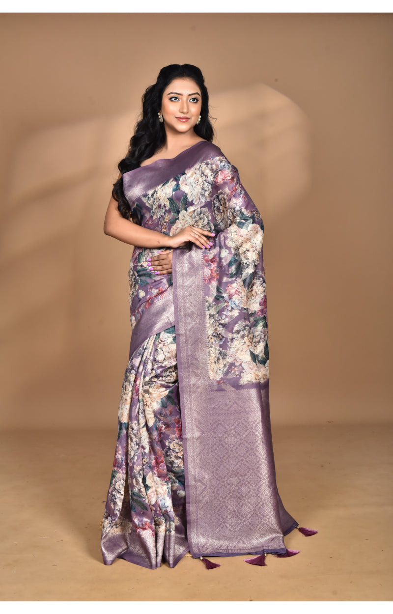 Morchari Women Desgin Linen Silk Saree-Multi