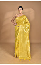 Morchari Banarasi Silk Chanderi Saree-Yellow