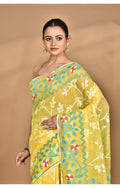 Morchari Pure Cotton Dhakai Jamdani Handloom Saree-Yellow