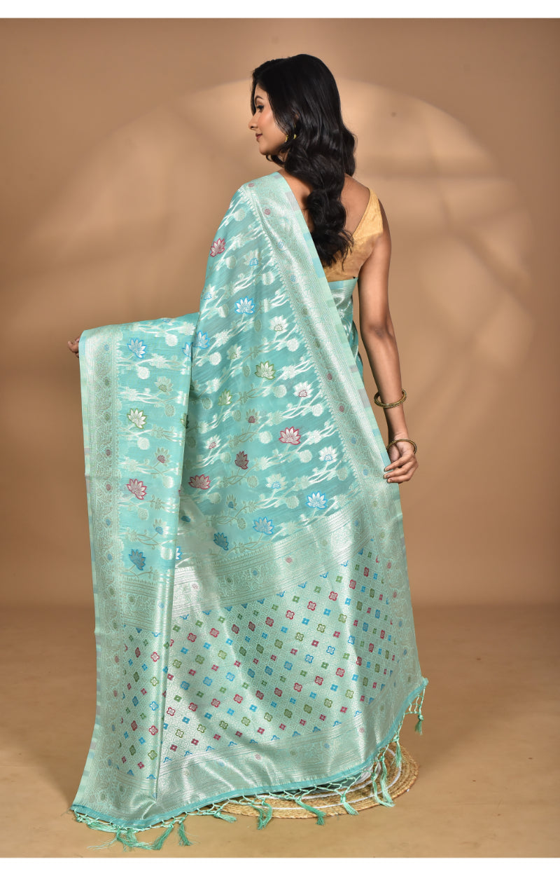 Morchari Women Desgin Chanderi Silk Saree-Green