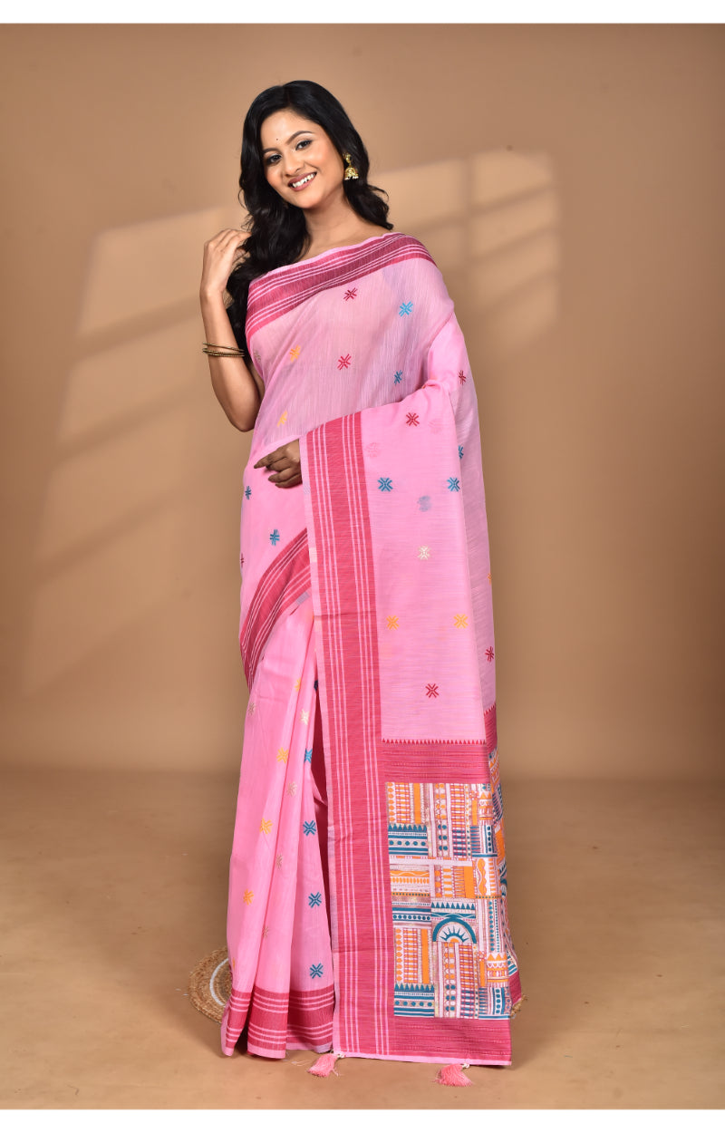 Morchari Women Desgin Chanderi Silk Saree-Pink