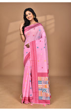 Morchari Women Desgin Chanderi Silk Saree-Pink