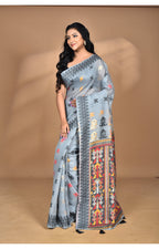 Morchari Women Desgin Chanderi Silk Saree-Grey