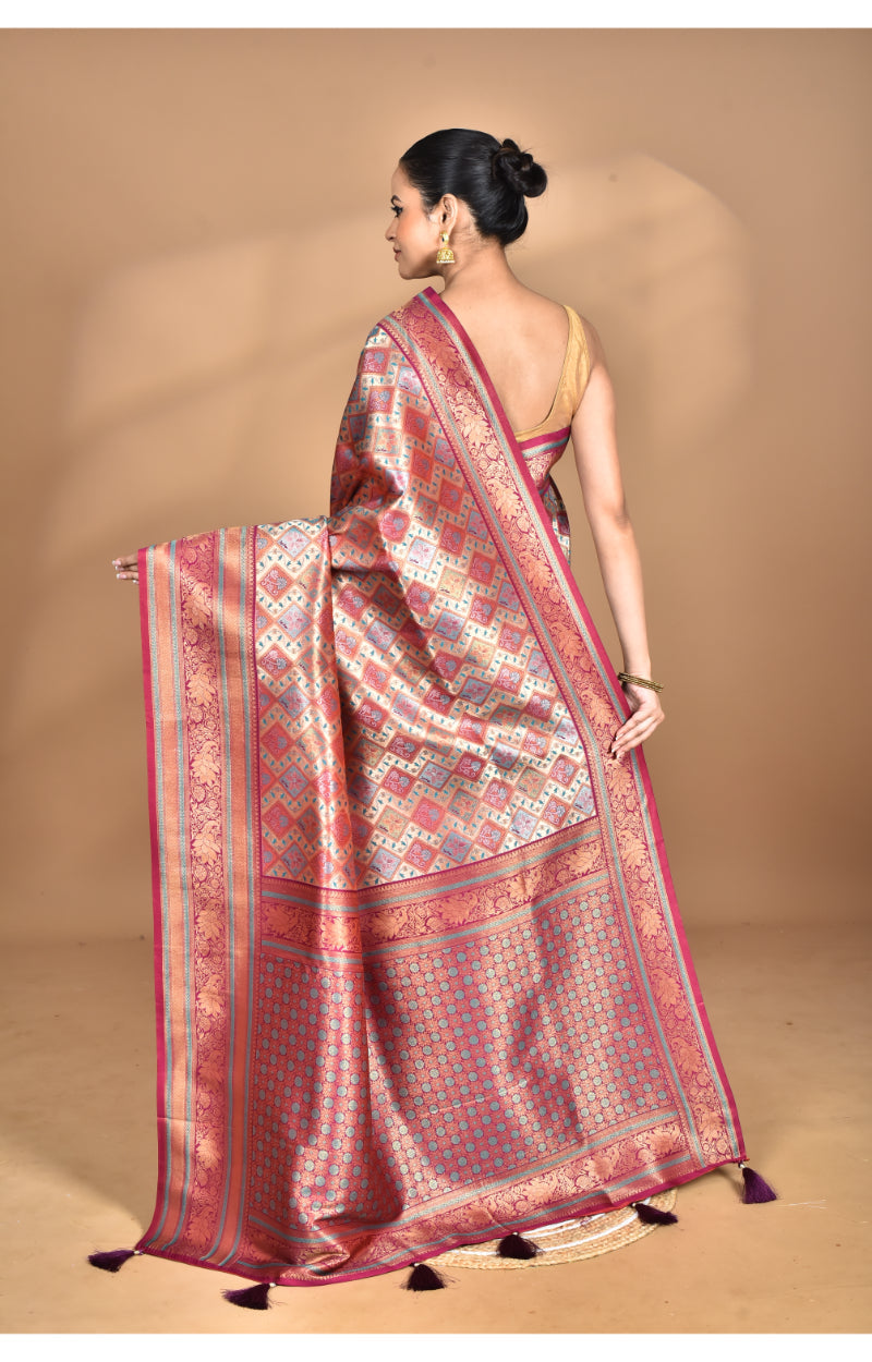 Morchari Rajputana Kanjiviram Silk Saree-Purple