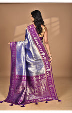 Morchari Women Desgin Two Dai Silk Saree-Purple
