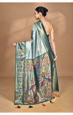 Morchari Women Desgin Banarasi Silk Saree-Green