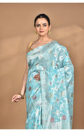 Morchari Women Desgin Chanderi Silk Saree-Blue
