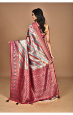 Morchari Ethnic Motifs Silk Blend Dharmavaram Saree-Purple