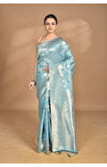 Morchari Banarasi Silk Chanderi Saree-Blue