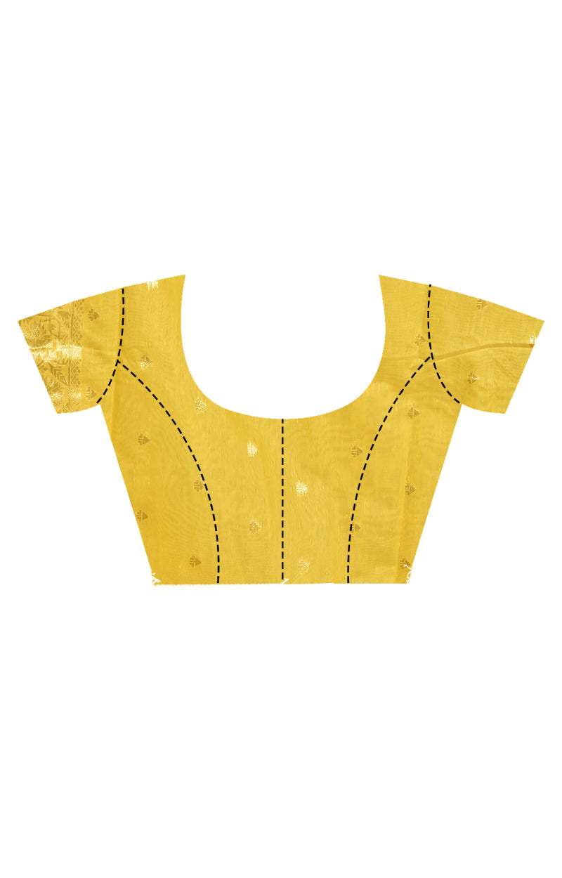 Morchari Banarasi Silk Chanderi Saree-Yellow