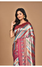 Morchari Ethnic Motifs Silk Blend Dharmavaram Saree-Purple