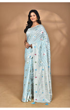 Morchari Women Desgin Chanderi Silk Saree-Blue