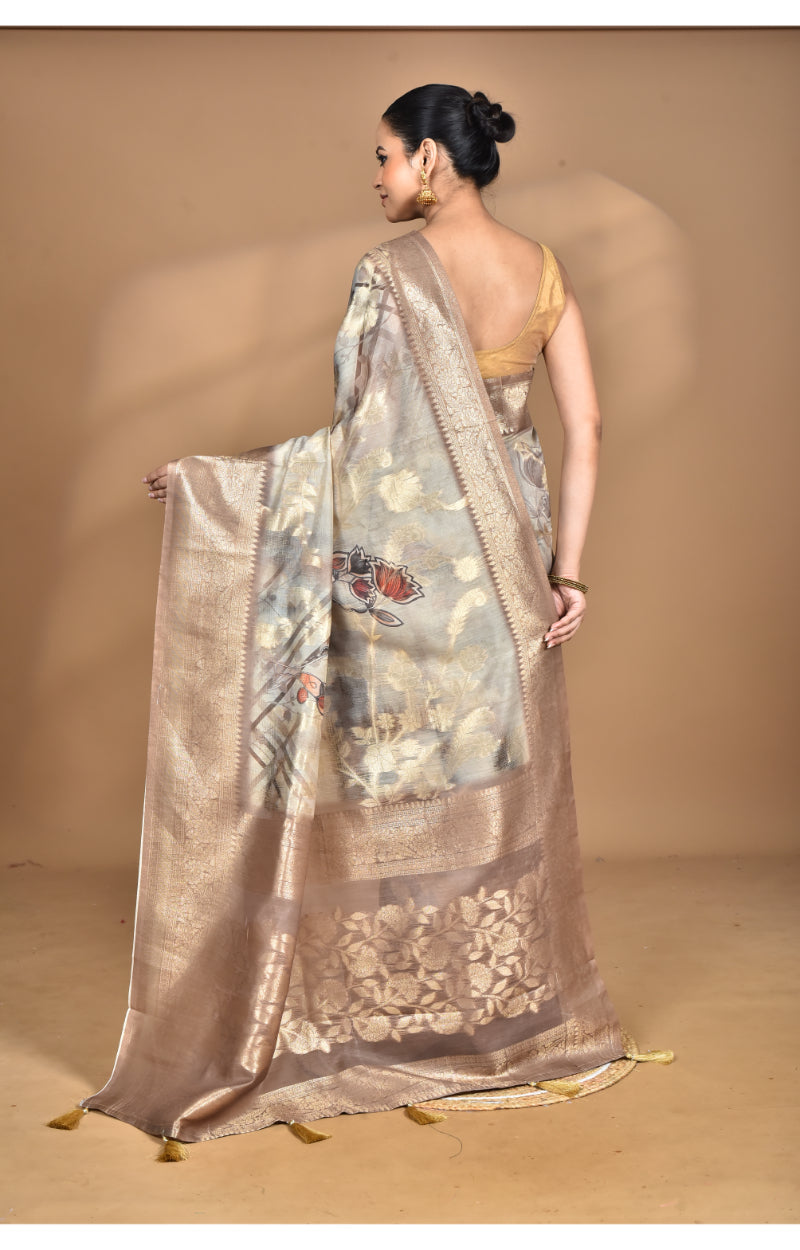 Morchari Women Desgin Linen Silk Saree-Multi