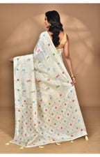 Morchari Women Desgin Chanderi Silk Saree-Cream