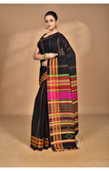 Morchari Pure Cotton Dhakai Jamdani Handloom Saree-Black
