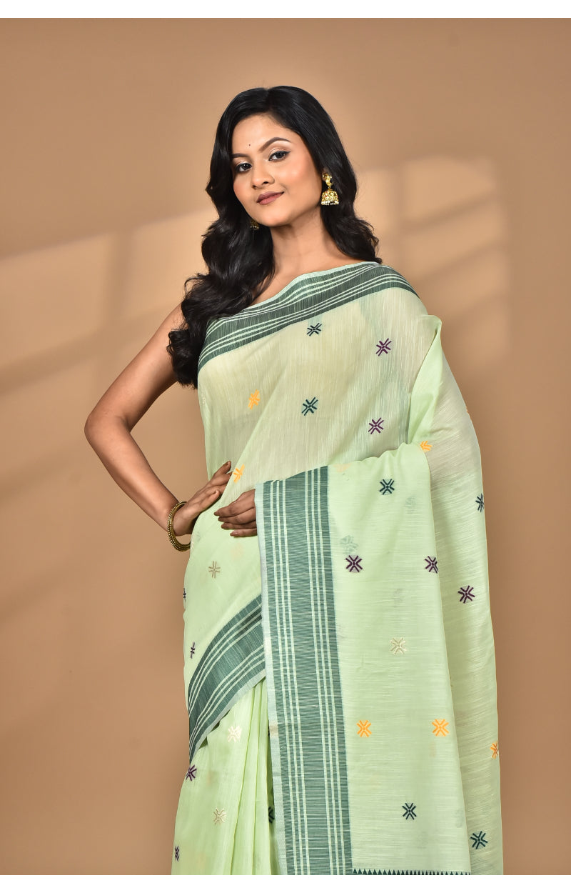 Morchari Women Desgin Chanderi Silk Saree-Green