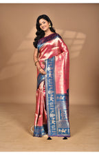 Morchari Women Desgin Two Dai Silk Saree-Pink
