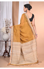 Morchari Pure Cotton Dhakai Jamdani Handloom Saree-Golden