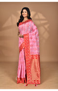 Morchari Women Desgin Kashmiri Silk Linen Saree-Pink