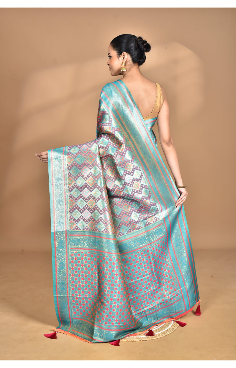 Morchari Rajputana Kanjiviram Silk Saree-Pink