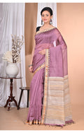Morchari Pure Cotton Dhakai Jamdani Handloom Saree-Purple
