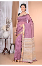 Morchari Pure Cotton Dhakai Jamdani Handloom Saree-Purple