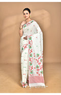 Morchari Pure Cotton Dhakai Jamdani Handloom Saree-Off White