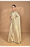 Morchari Banarasi Silk Chanderi Saree-Cream