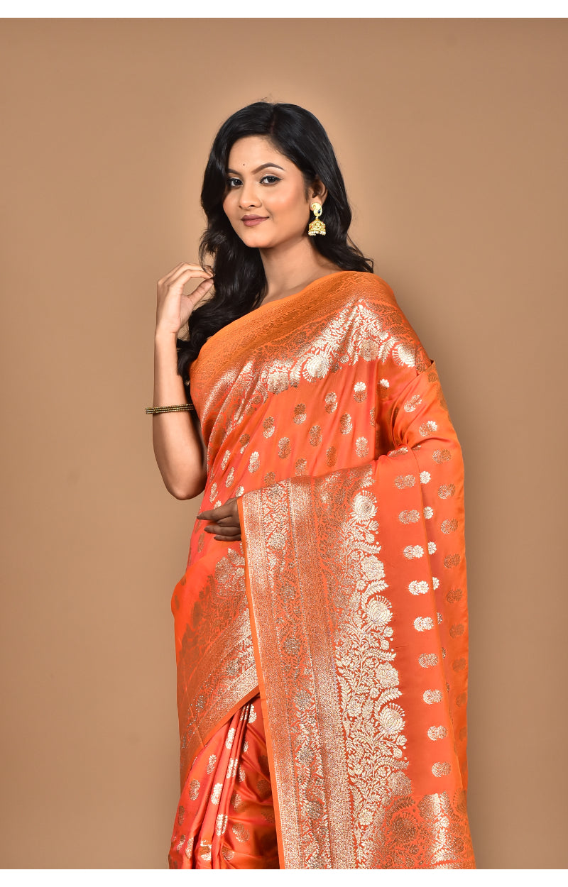 Morchari Heavy Kolhapuri Stone Work Saree-Peach